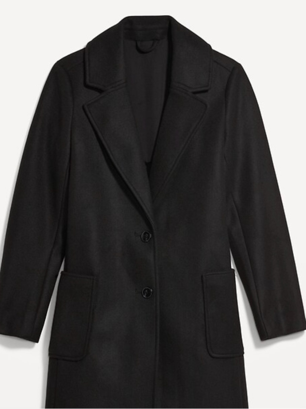 Old Navy Black Single-Breasted Trench Coat